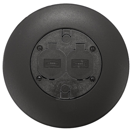 Hubbell Wiring Device-Kellems Box Cover, Floor Box Type, Non-metallic, Furniture Feed Cover Type FRFBLA